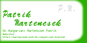 patrik martencsek business card